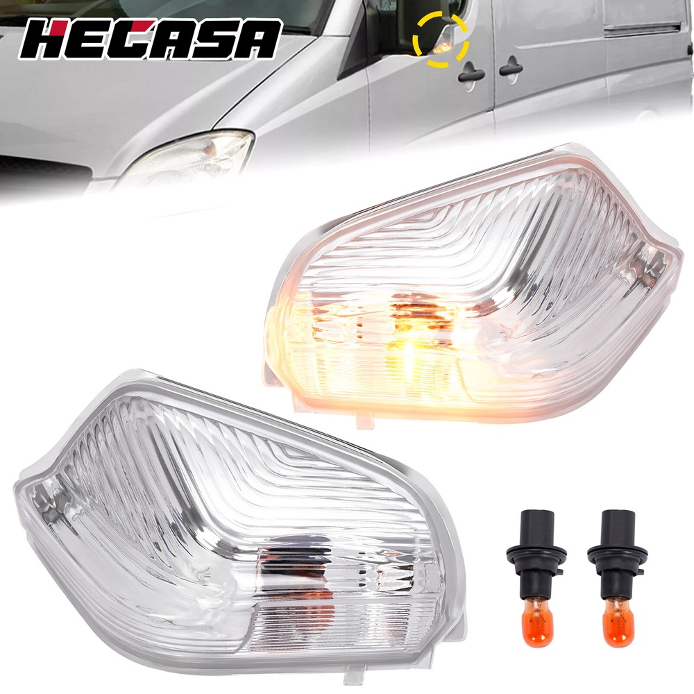 HECASA Fits Mercedes Sprinter Door Mirror Indicator Lens Pair Set 2006 2007-2021