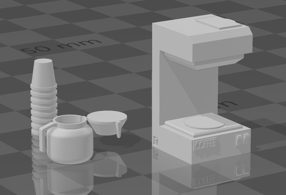 1/25 1/24 Scale 3D Resin Coffee Maker