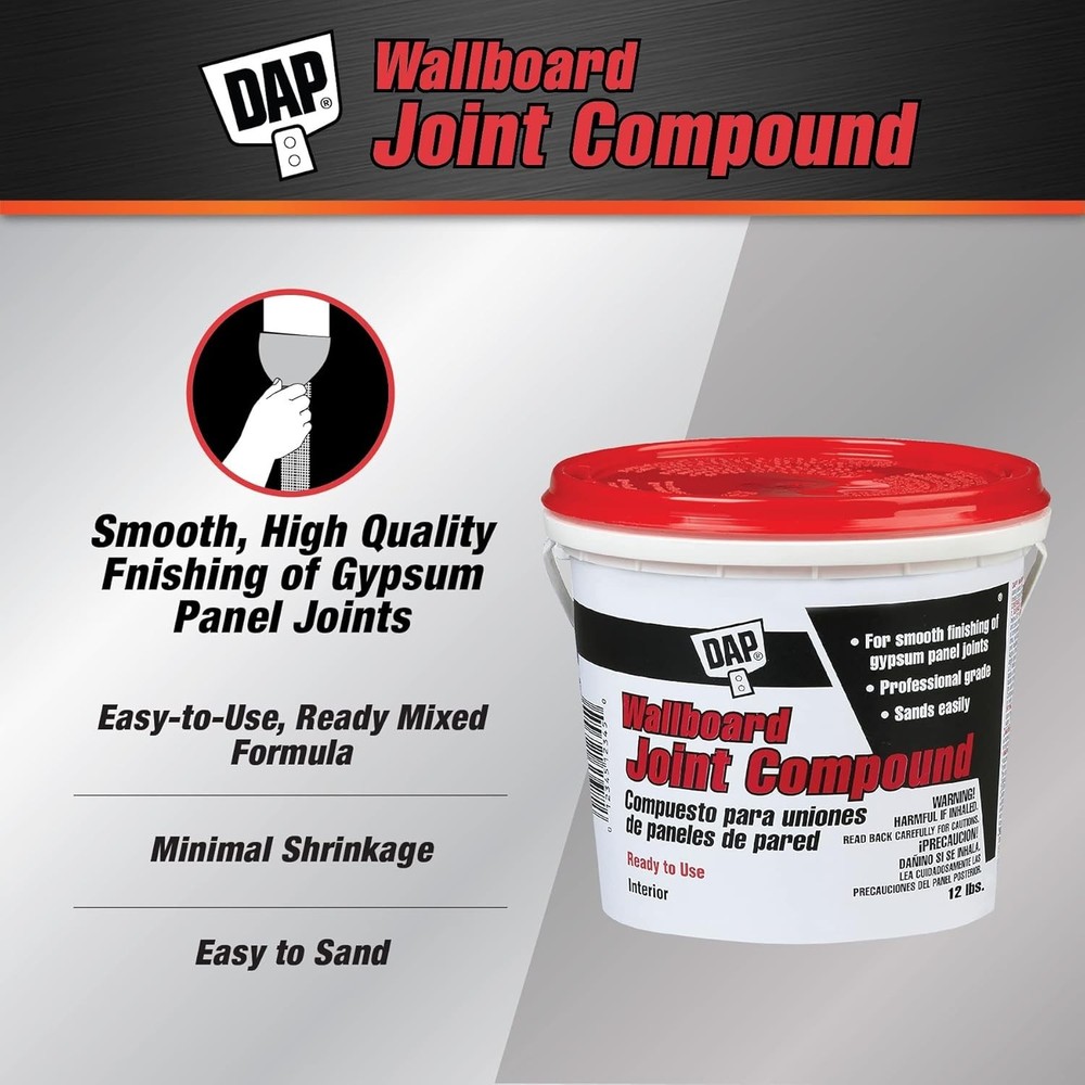 Professional Ready-Mixed 12 Lbs Drywall Joint Compound - Minimal Shrinkage