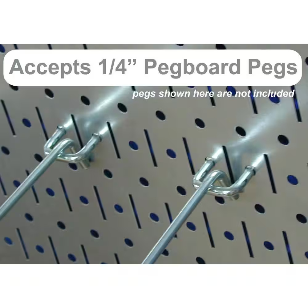 32 In. X 48 In. Shiny Metallic Galvanized Steel Pegboard Basic Tool Organizer Ki