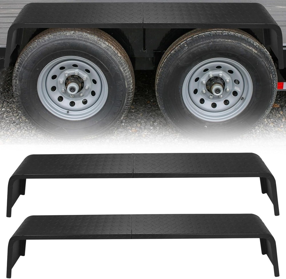 Heavy Duty Tandem Axle Trailer Fenders 13-15" Steel 2Pcs Detachable Wheel Guards
