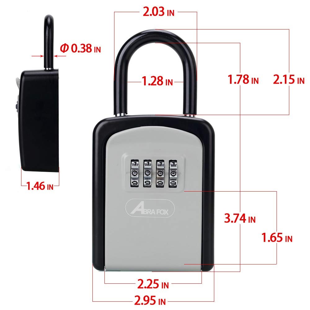 Key Lock Box, Combination Lock Box with Code for House Key Storage, Combo Doo...