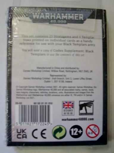 Warhammer 40k - DATACARDS - Black Templars (SEALED) Games Workshop