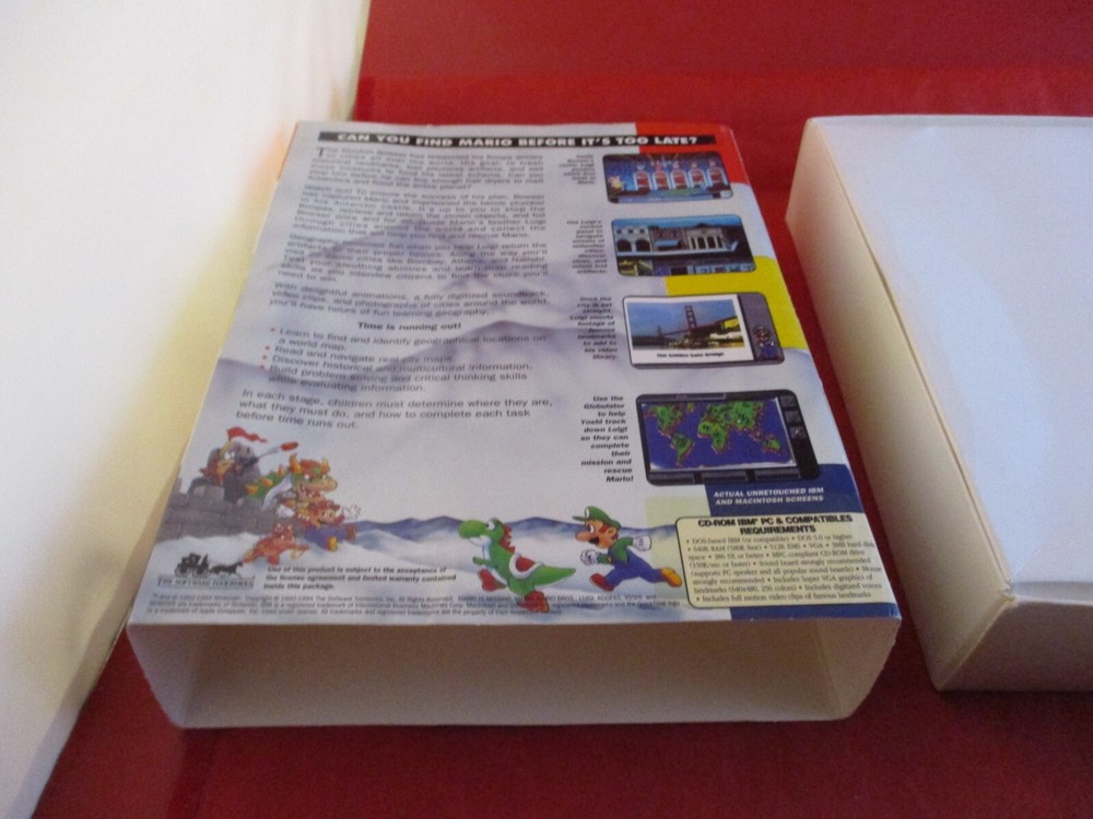 Mario Is Missing CD-ROM for Apple Macintosh Computer COMPLETE w/ Box manual