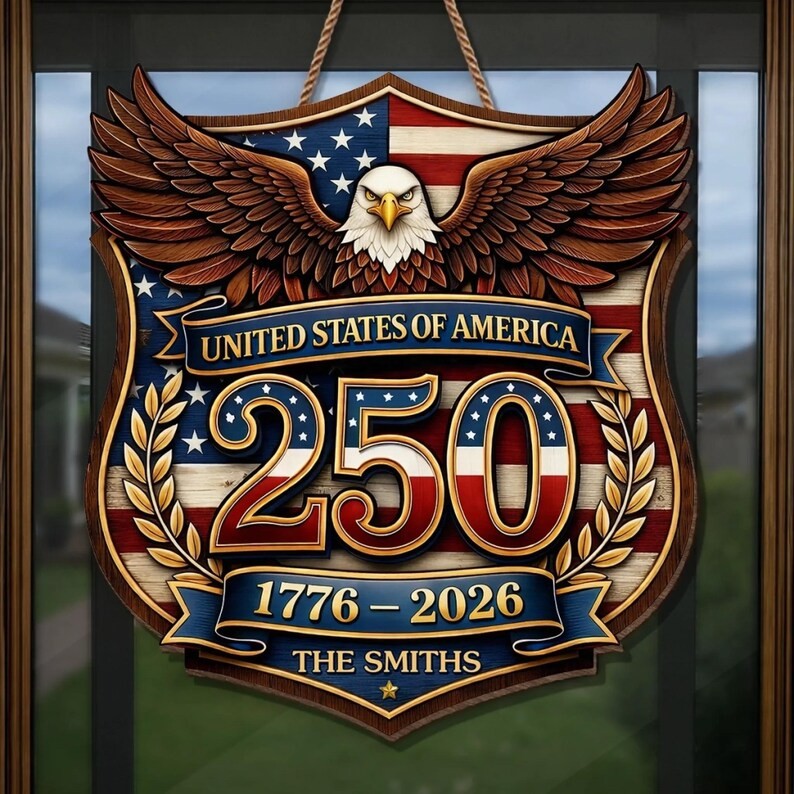 Personalized Freedom Years Wall Sign with Rope