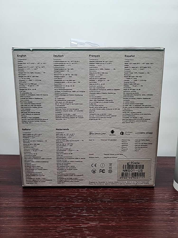 Netatmo Smart Weather Station Working Great Condition