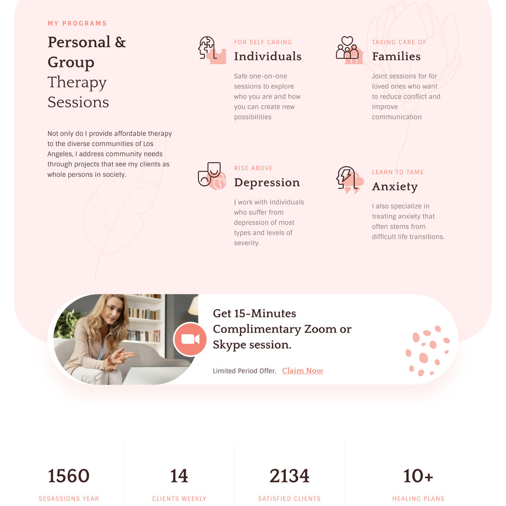 Therapist Website Design with Free VPS Web Hosting and Installation