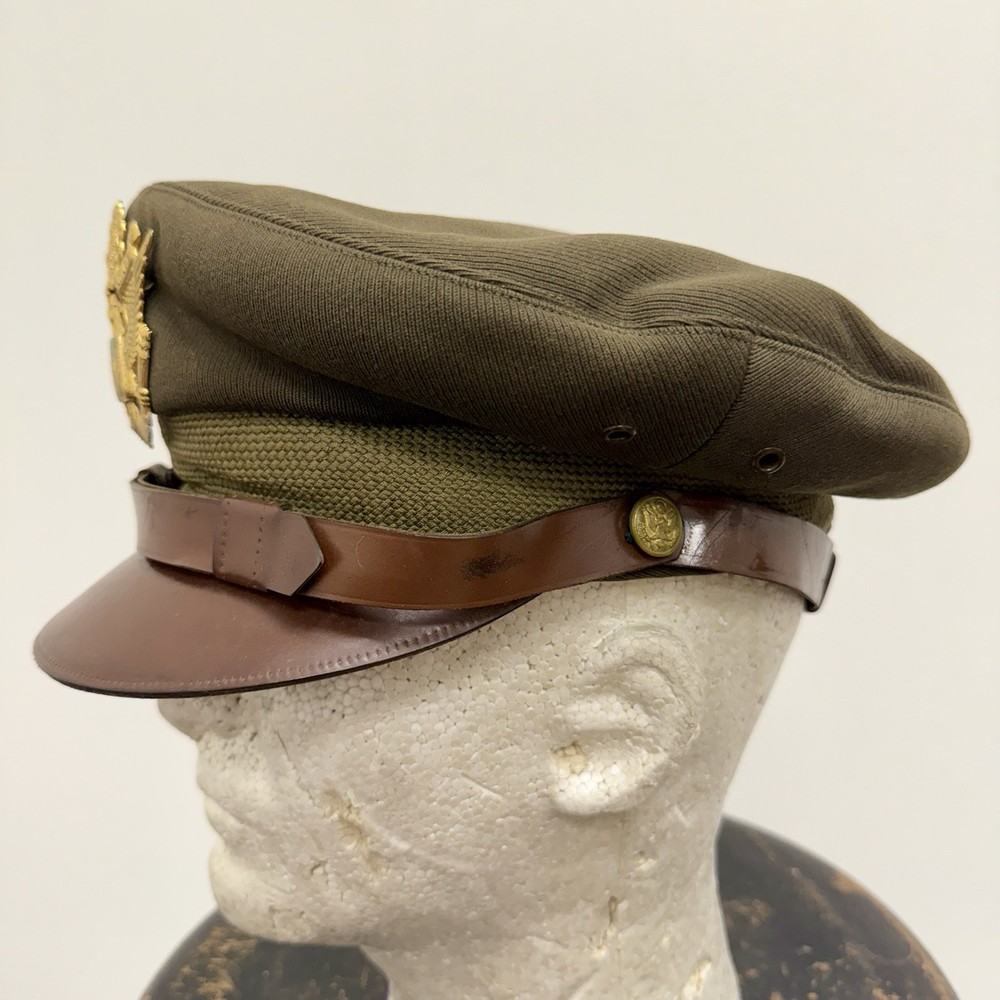 Original WWII US Army True Crusher Visor Hat Named Pilot