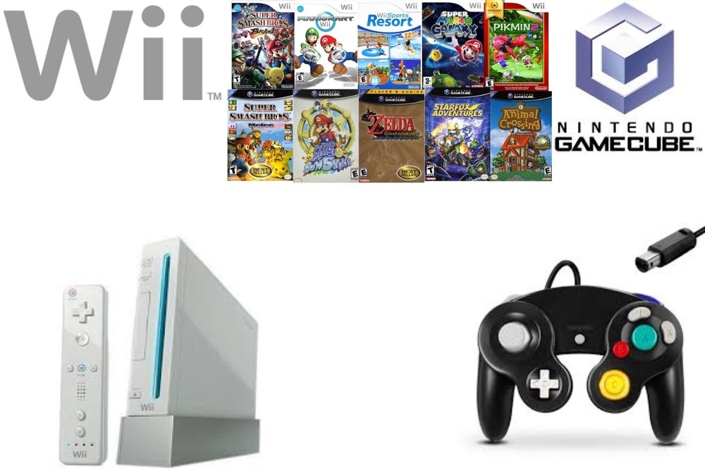 Wii console bundle with 200 games and 1-8 controllers (Please Read Description)