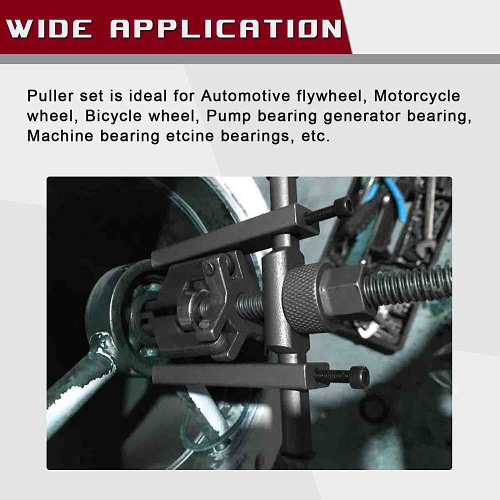 3 Jaw Pilot Bearing Puller Inner Wheel Gear Extractor Bushing Remover Tool Kit