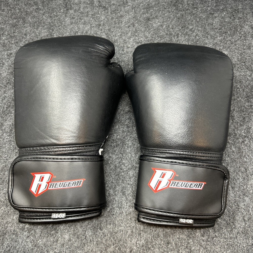 Revgear Boxing Gloves 12oz Pro Training Durable Black White
