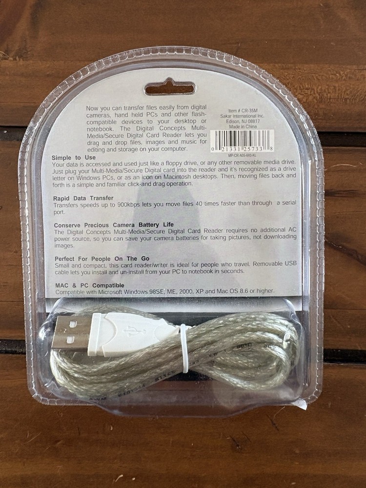 Secure Digital Camera Multi Media Card Reader/Writer with USB Cable New 🆕