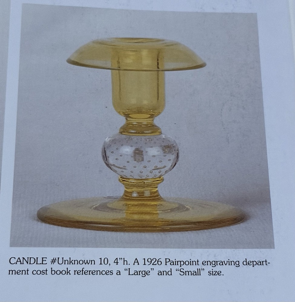 Pairpoint Cobalt Blue Art Glass Controlled Bubble Candlestick ￼
