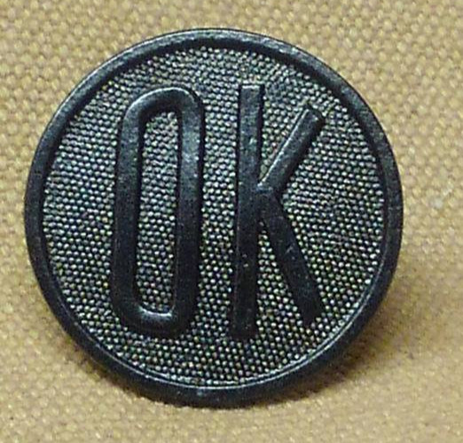 WWI Oklahoma Collar Disk