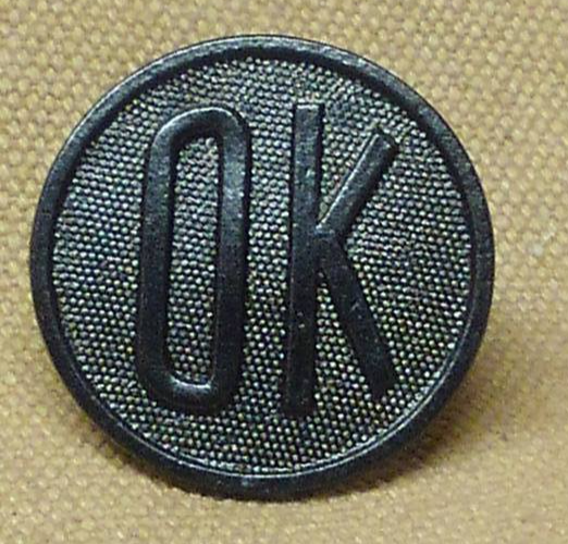 WWI Oklahoma Collar Disk