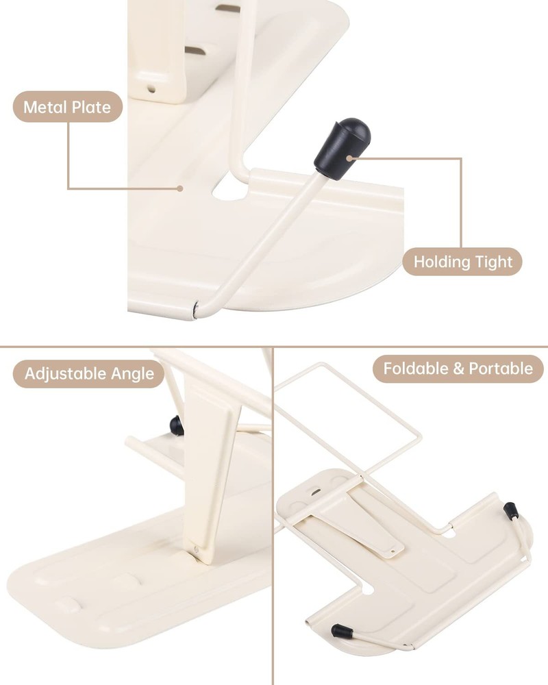 Adjustable Book Stand Holder Milky White Reading Rest Document Holder Desktop