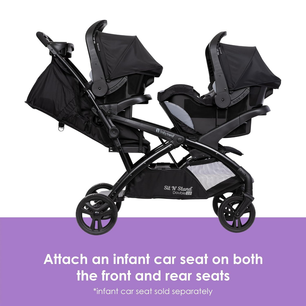 Sit N' Stand® Double 2.0 Stroller, Dash Black
