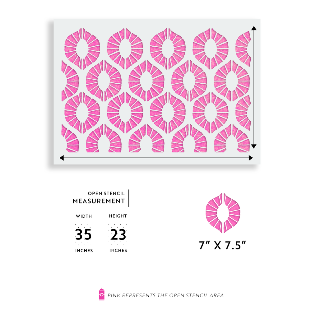 Lemon Twist Pattern Wall Stencil - Large, Reusable Wall Pattern Stencil