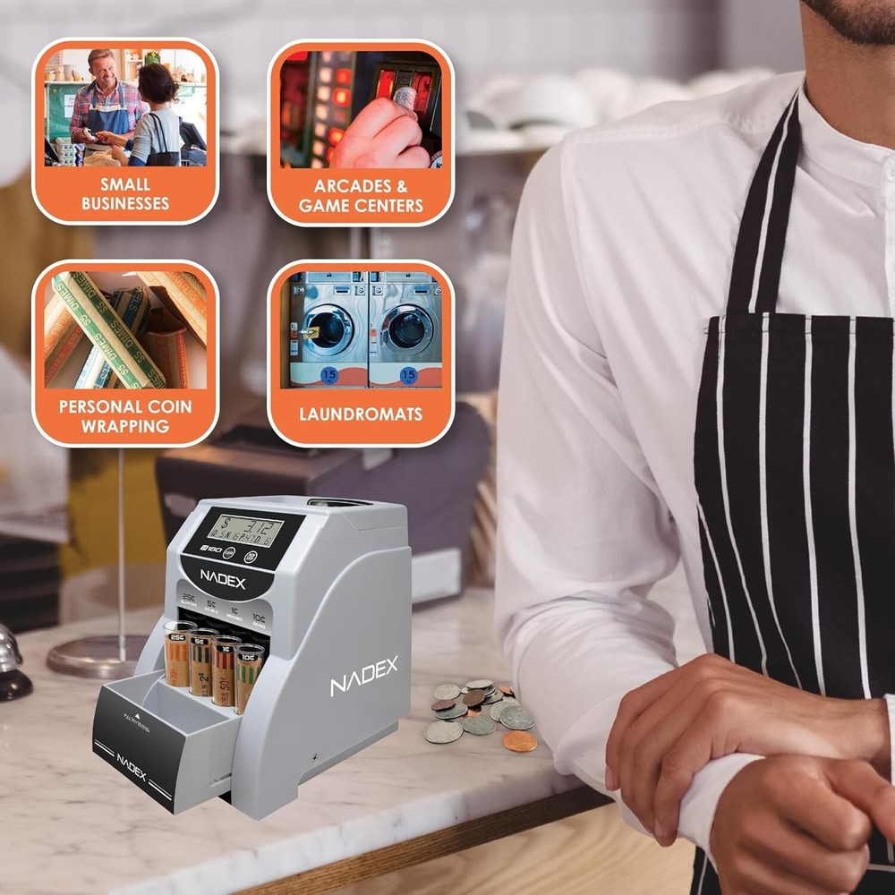 Digital Coin Counter, Sorter, Wrapper S180 Automatic Sorts and Counts