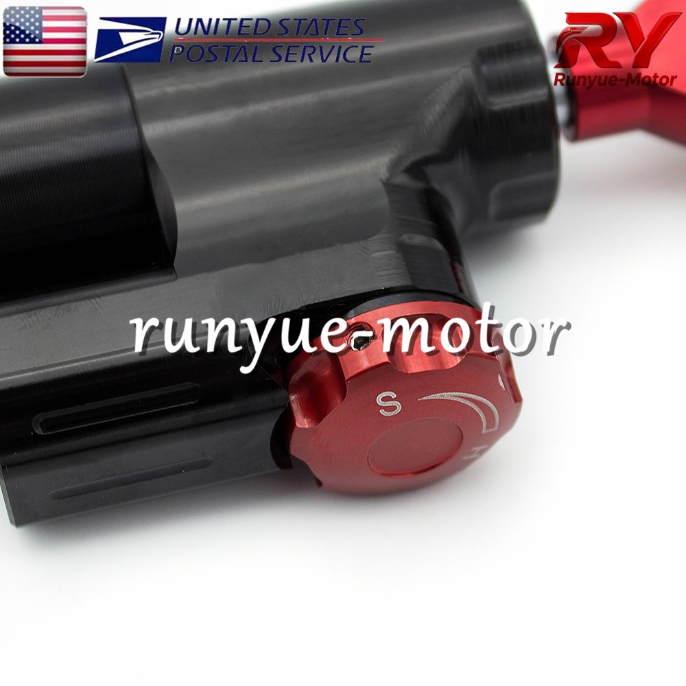 Adjust Steering Damper Stabilizer Linear Control Universal Aluminum Black+Red