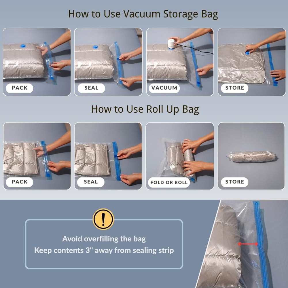 35 Pack Vacuum Storage Bags with Electric Pump, Compression Space Saver for Comf