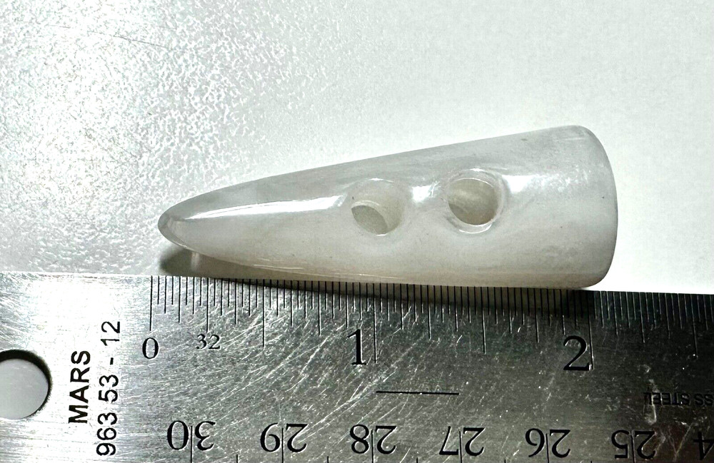 White Horn Buttons/ Double Spout Toggle/ Button