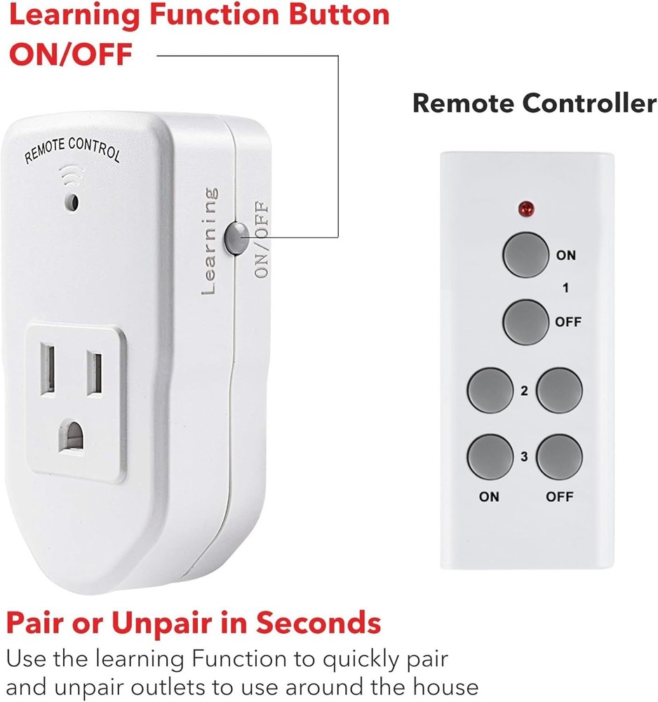 Luxury Wireless Remote Control Outlet Switch – 100ft Range, Certified