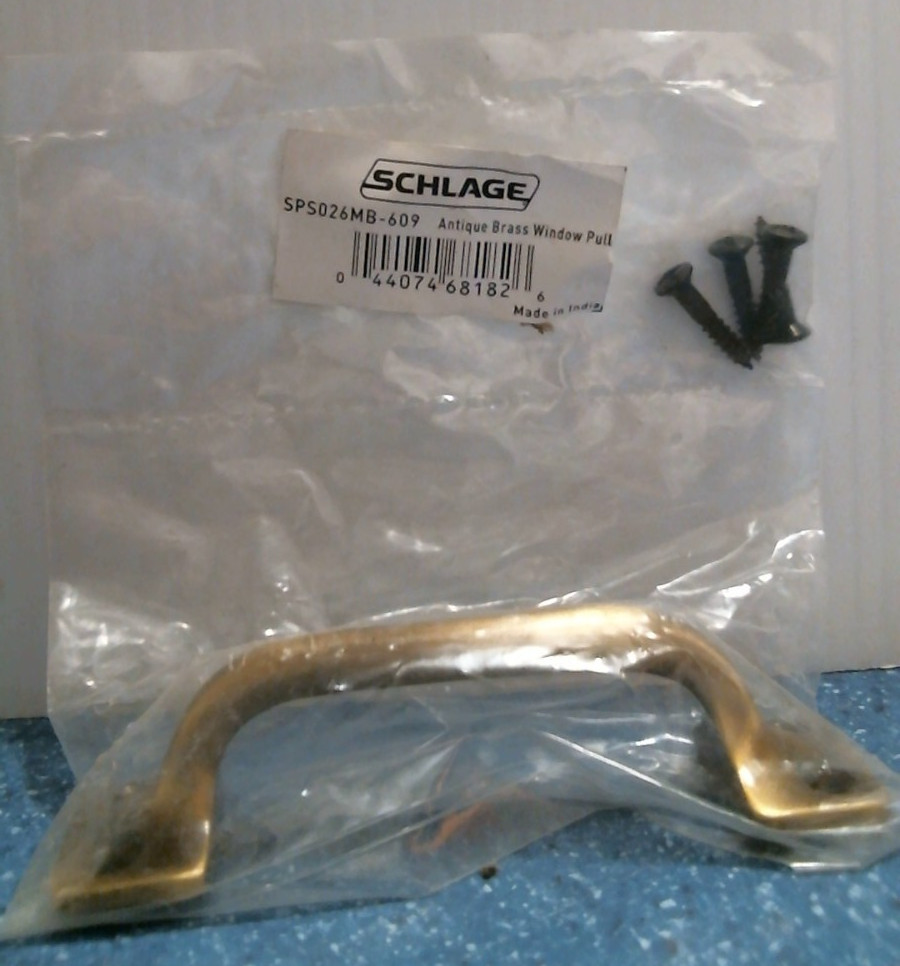 Schlage Antique Brass Window Pull  (SPS026MB-609)  FS