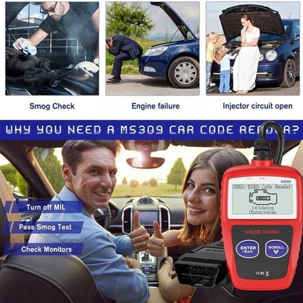 Car Code Reader OBD2 Scanner Car Check Automotive Engine Fault Diagnostic Tool