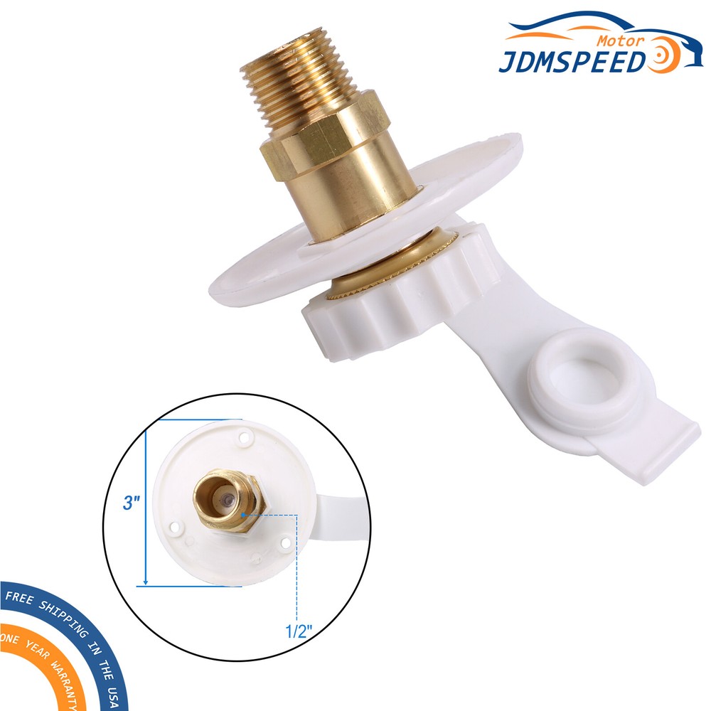 1/2" Thread RV City Water Fill Inlet Flange With Check Valve For Trailer Marine