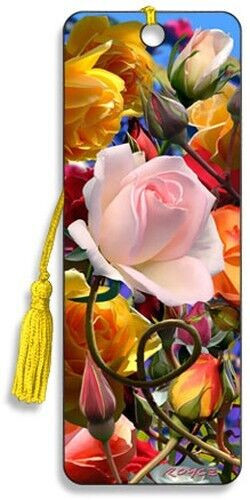 3D Bookmark - Roses