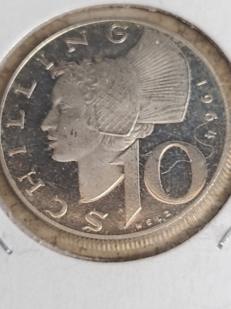 Austria 1964 10 Schilling Silver