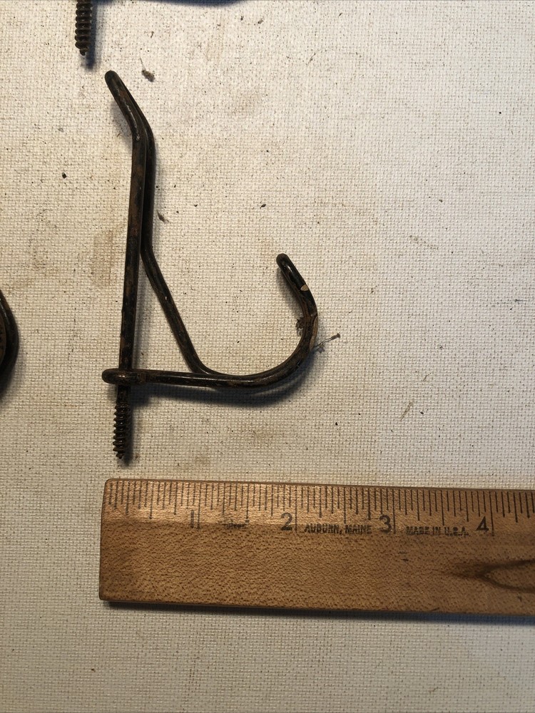 6 Antique Vintage Twisted Wire Coat Hooks