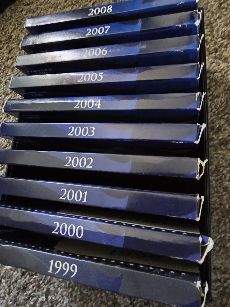1999-2008 Silver Proof Box Only NO Coins