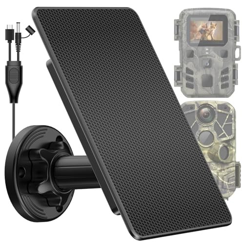 Trail Camera Solar Panel, Trail Camera Solar Panel with Built-in Dark Black