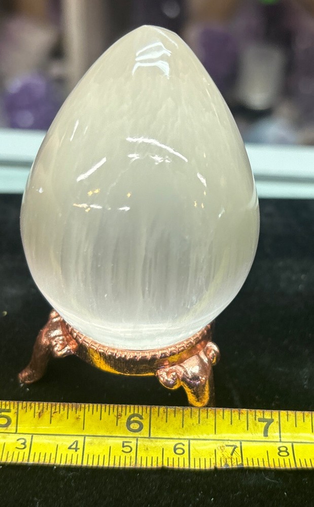 Selenite Polished 3" Egg with Stand