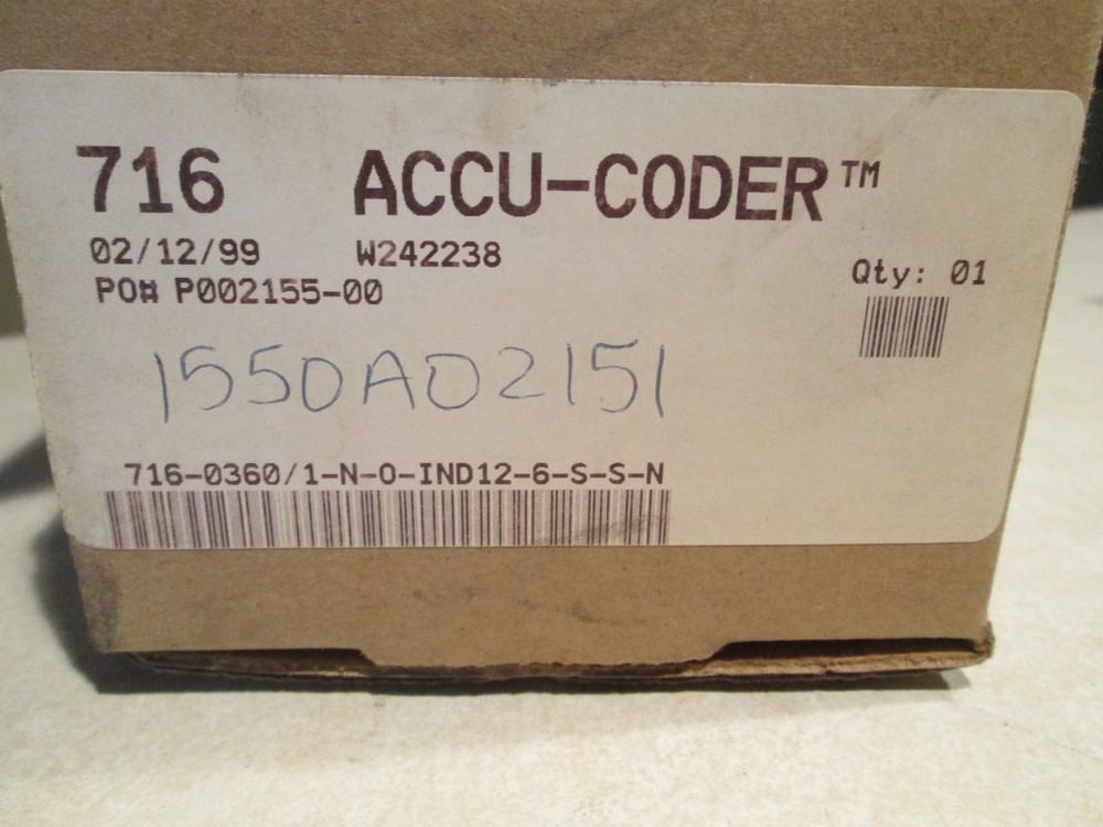 ACCU-CODER 716-0-N CYCLES PER REV 360/1 (NEW)