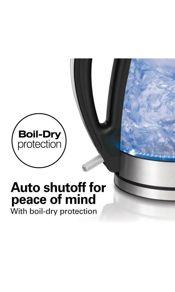 Hamilton Beach 1.7L Illuminated Glass Kettle - 40869