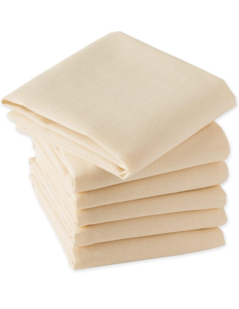 Basic Solid Cotton Dishtowel Set, Natural, 18x28 Inch, 6 Pieces