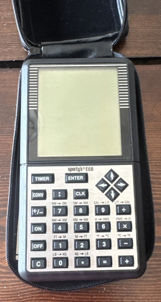 Sporty's E6B Electronic Flight Computer w/ Case & Manual Tested Working