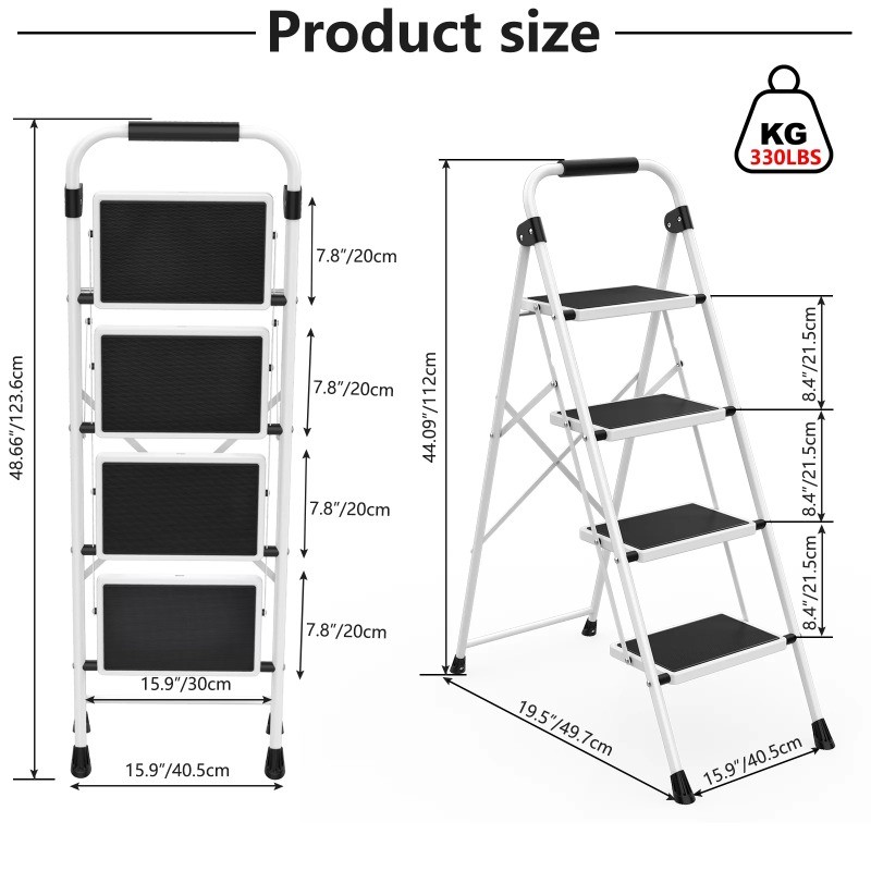Alvantor Step Ladder,Ultra-Thin Folding Step Stools 330 lbs Capacity