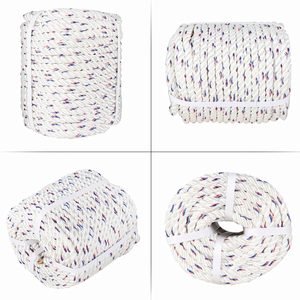 Double Braid Polyester Arborist Bull Rope 5/8"×150' 7200Lbs Pulling Rigging Line