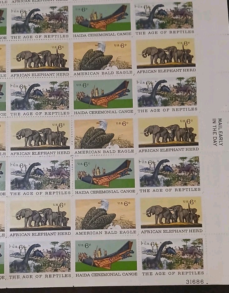 Scott 1387-90, 6 cent, Natural History, Sheet