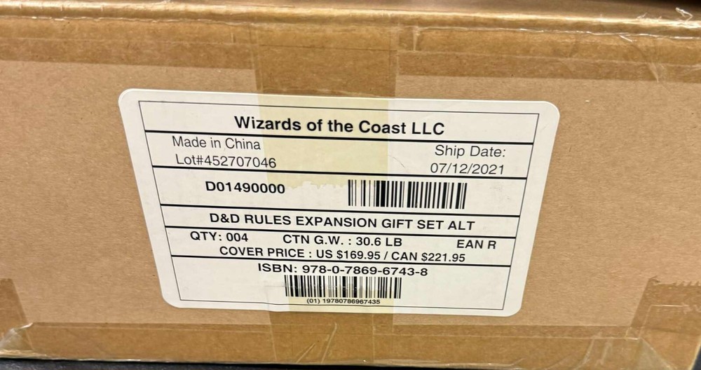 Dungeons & Dragons Rules Expansion Gift Set Alternate Covers x4 (SEALED CASE!)