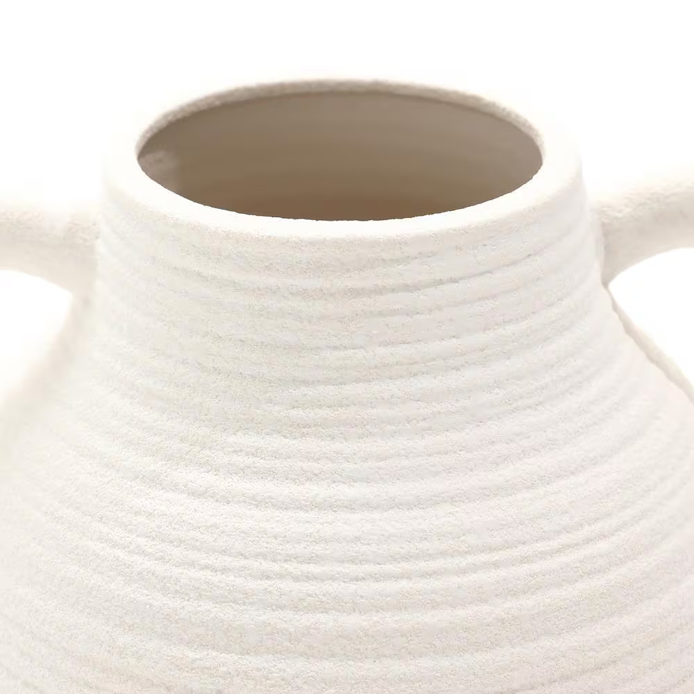 9.9 In. H White Ceramic Jug round Vase