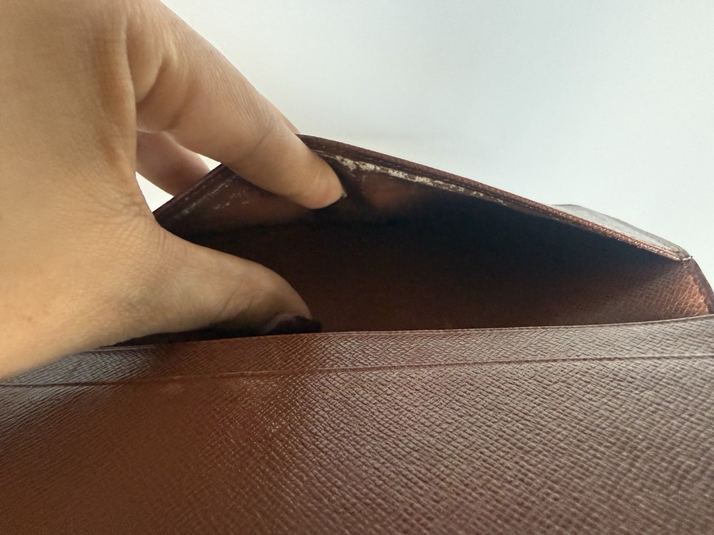 Louis Vuitton Monogram Brazza Long Wallet Brown Canvas Authentic Vintage