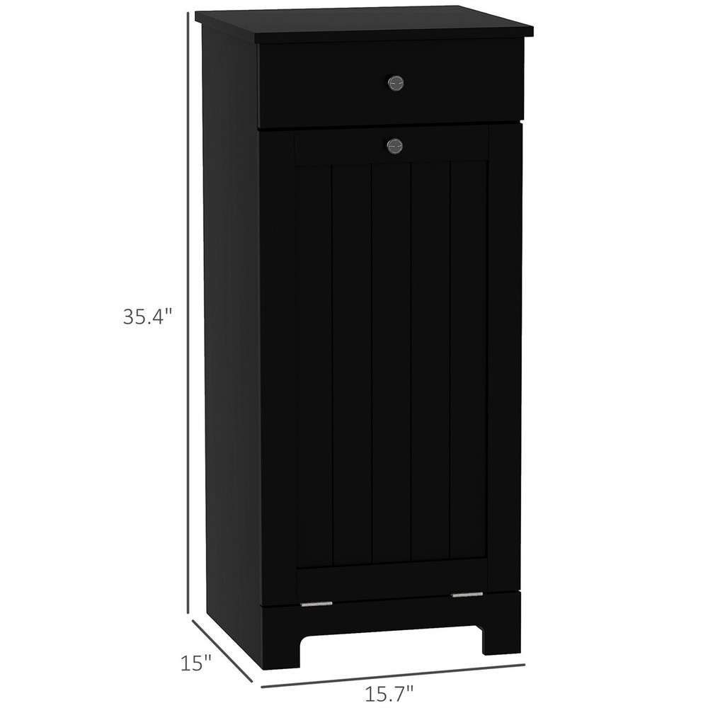 Laundry Hamper Cabinet Storage Cabinet Black