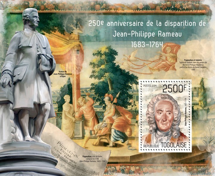 2014 TOGO MNH. JEAN PHILIPPE RAMEAU |  Michel Code: 5731 / Bl.967