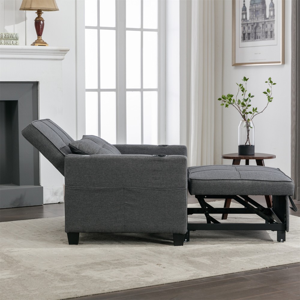 Convertible Sleeper Sofa Bed 3-in-1 Multi-Function Folding Sofa Bed w/ USB Ports