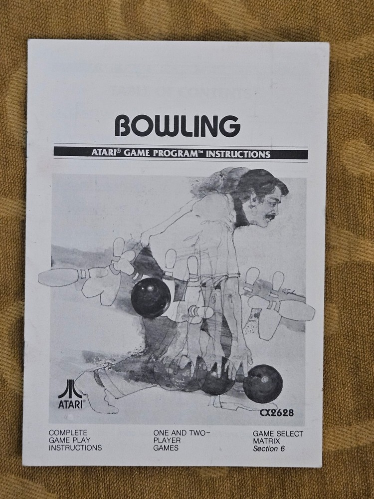 Atari Bowling CX2628 Game Instructions Manual Only